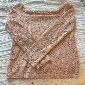 Pimke collection (French brand), pink lace long sleeve, size small.